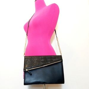 Black & Gold Snakeprint Crosdbody